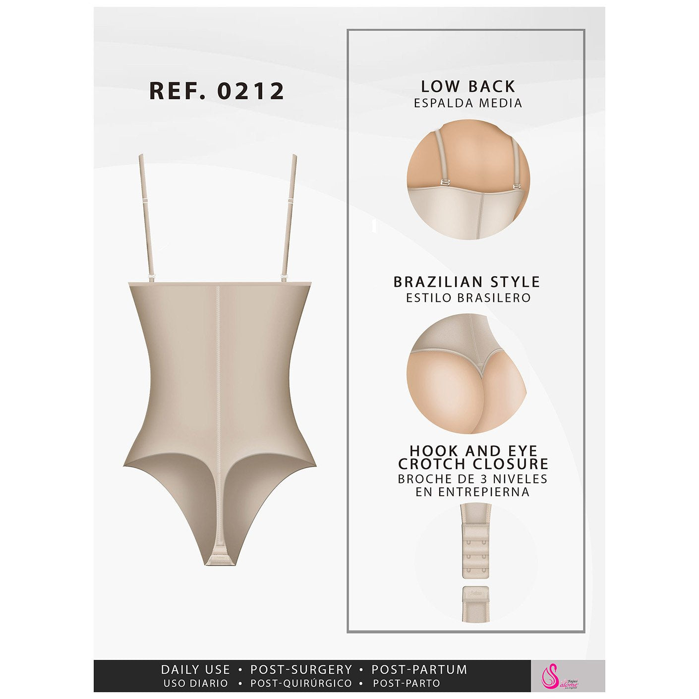 Fajas Salome 0212 Thong Tummy Control Powernet Shapewear - ImSoCheeky