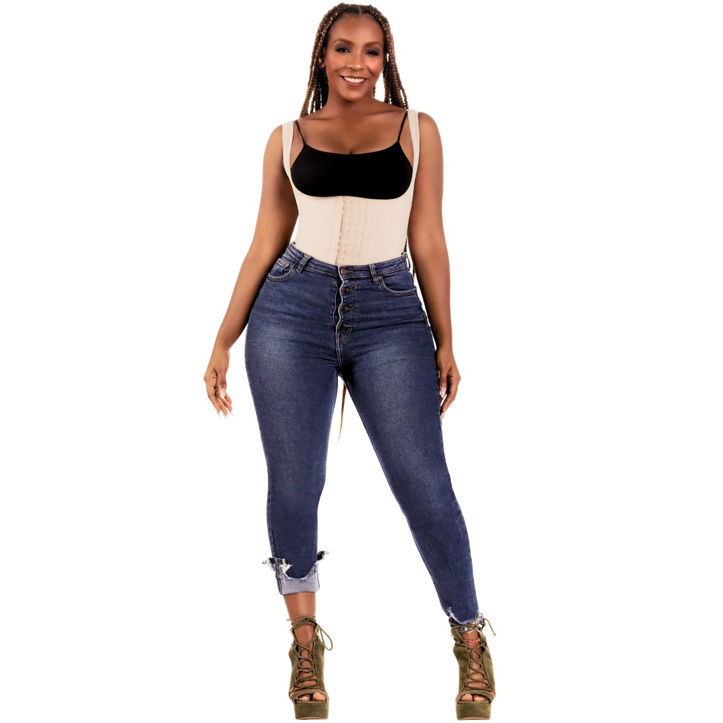 Bling Shapers Mid Thigh Tummy Control Faja 098BF - I'm So Cheeky